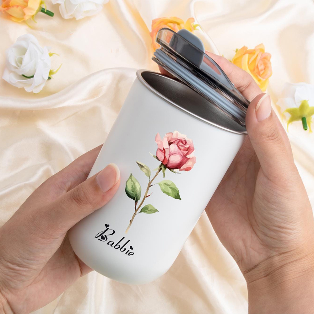 맞춤형 이름: 카네이션 꽃 스테인리스 스틸 컵, 빨대가 - Coffee Equipment Usa 리뷰 및 가격