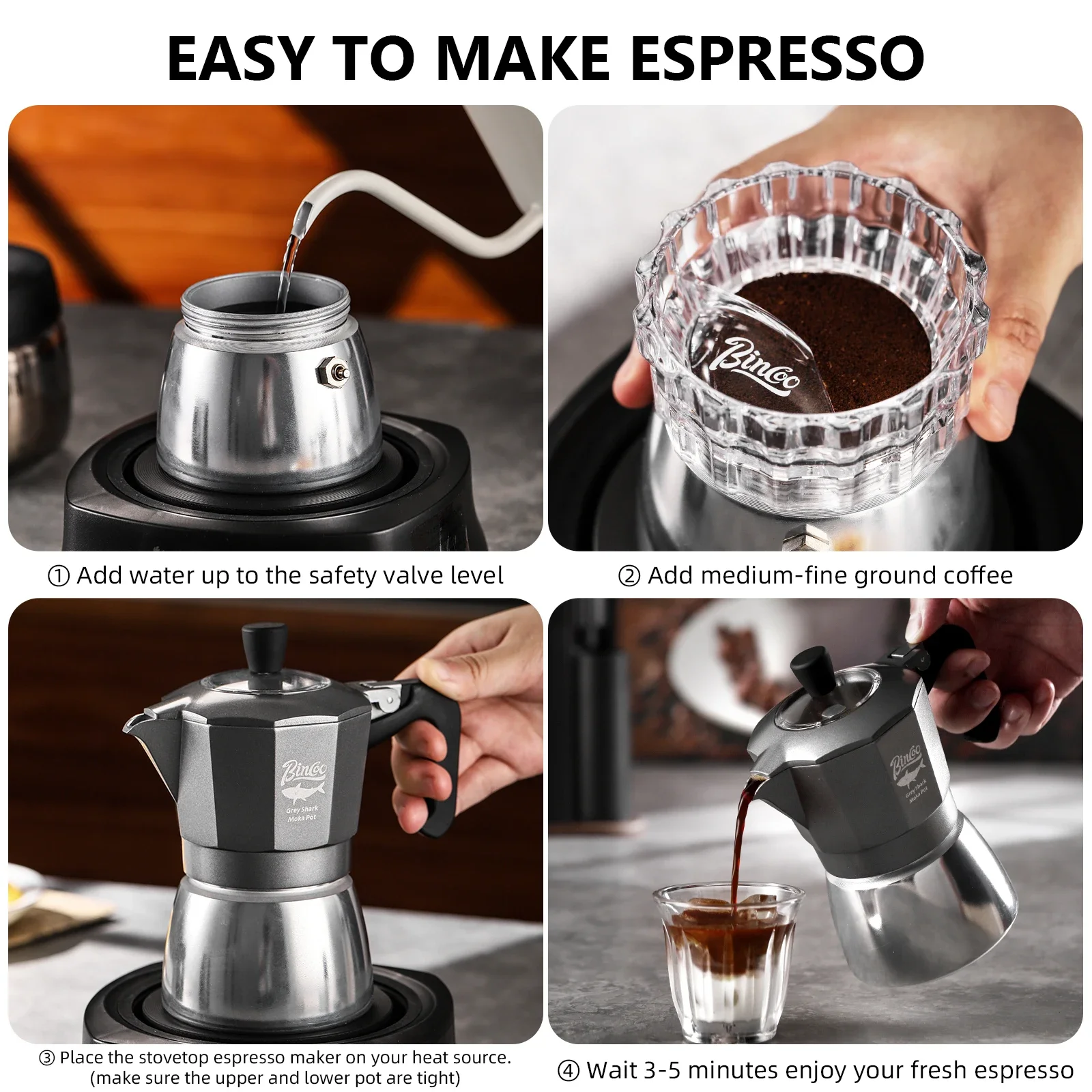 빈쿠 2컵 더블 밸브 모카포트 알루미늄 합금 커피포트  - Coffee Equipment For Home 리뷰 및 가격