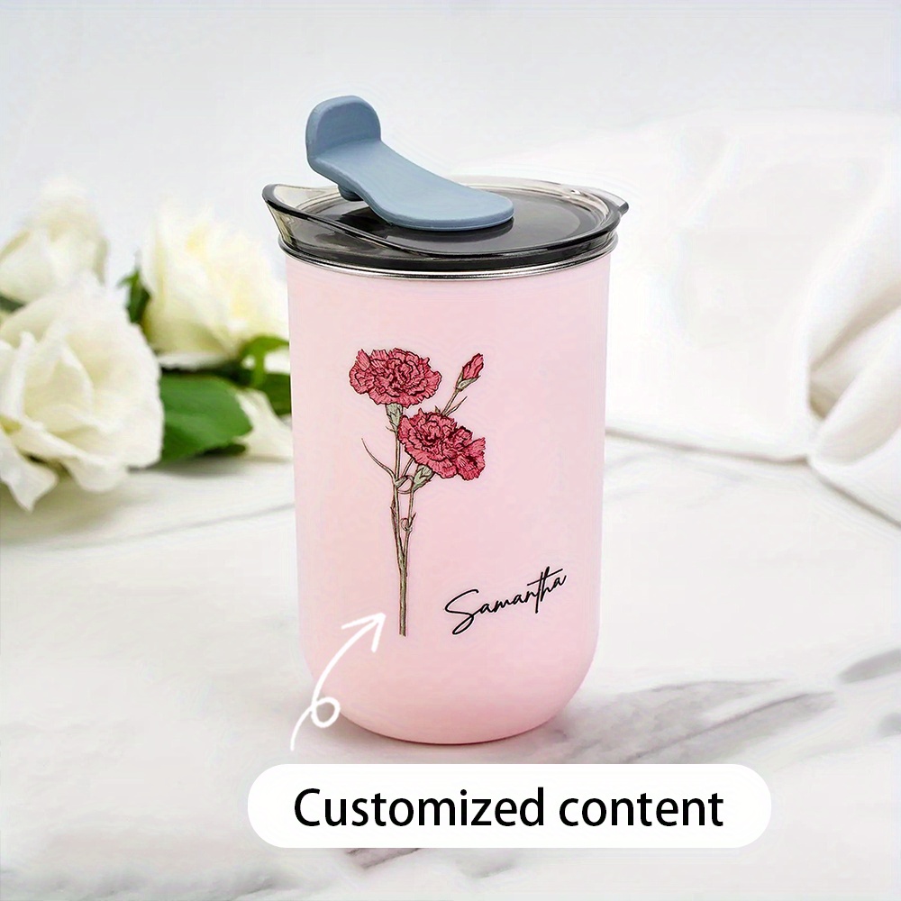 맞춤형 탄생화 커피 텀블러, 맞춤 이름 스테인리스 스틸 - Coffee Equipment Usa 리뷰 및 가격