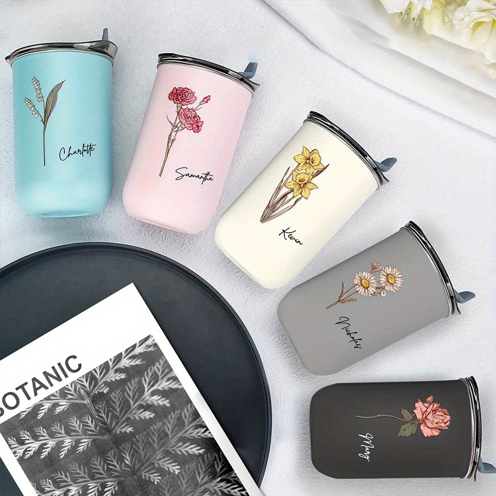 맞춤형 탄생화 커피 텀블러, 맞춤 이름 스테인리스 스틸 - Coffee Equipment Usa 리뷰 및 가격