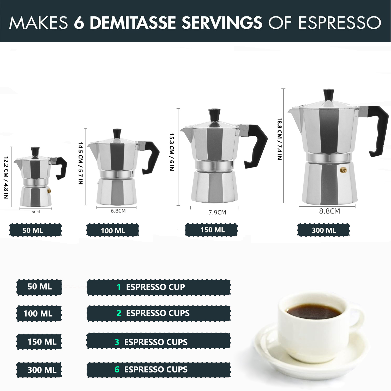 클래식 알루미늄 모카포트 50-300ML 가정용 스토브 - Coffee Equipment For Home 리뷰 및 가격